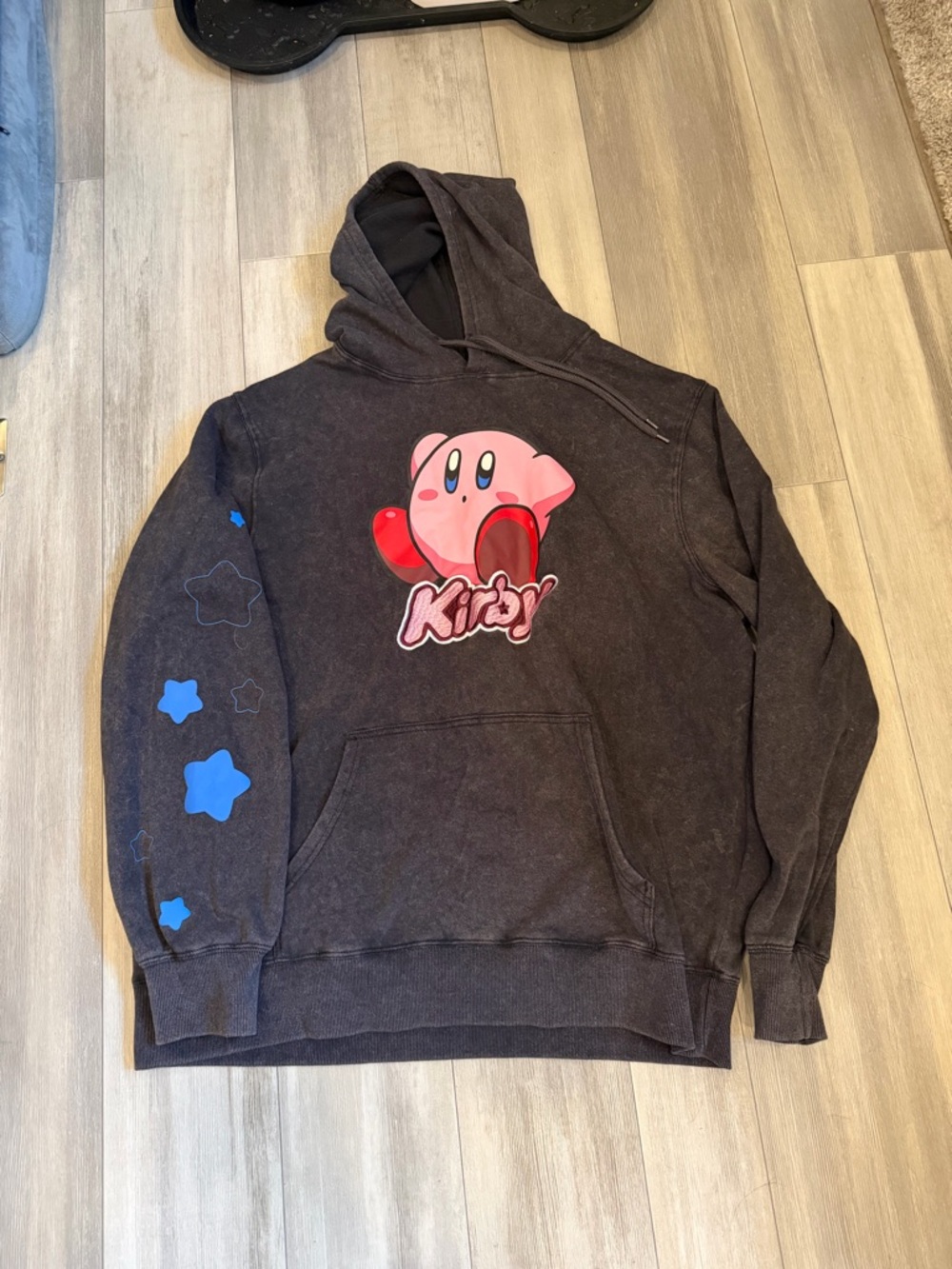 Nintendo Kirby Black Pullover Hoodie with Pink Logo